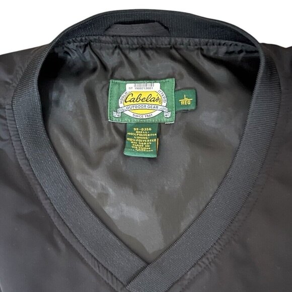 Cabela's Men's Pullover Windbreaker‎ V-Neck Black Size Large Ultra Soft Lined - Picture 5 of 7
